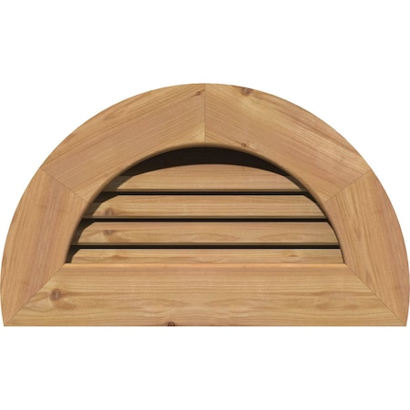 Half Round Gable Vent Functional Western Red Cedar Gable Vent W/1 X 4 Flat Trim Frame, 16W X 08H